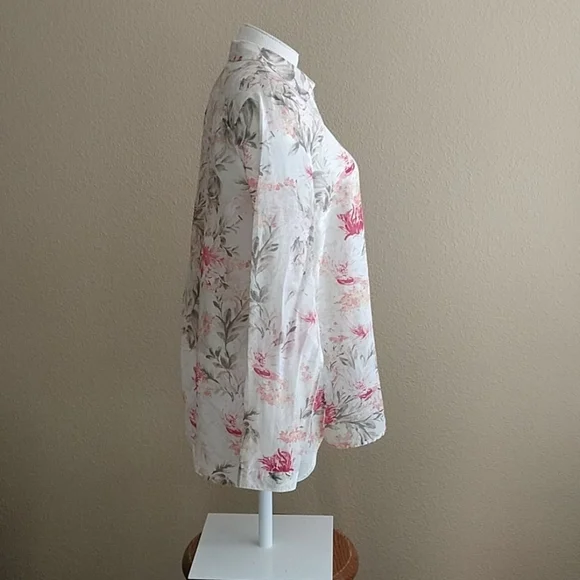 j.jill Sheer Long Sleeve Silk Blend Blouse - Picture 2 of 10